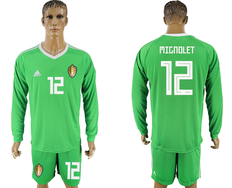 Maillot de foot BELGIUM LONG SLEEVE SUIT #12 MIGNOLET 2018 FIFA